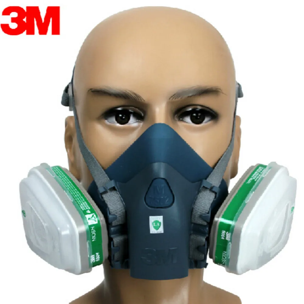 

3M7502 With 6004 Silicone Mask Half Facepiece Respirator Ammonia Organic Vapor Cartridges Filters
