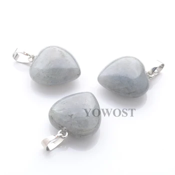 

10pcs Natural Labradoirte Gem Stone Heart Bead Reiki Chakra Healing Pendant charm for jewelry making handmade necklace IN3639