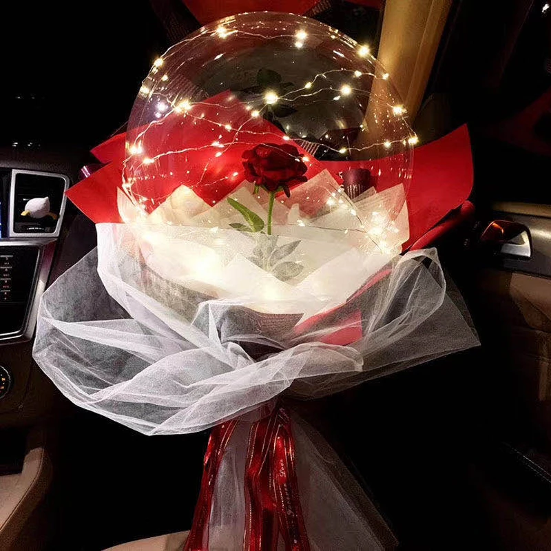 Luci Sul Regalo Di San Valentino Net Red Bobo Make Bouquet Space Flower Band Decoration D Bobo Ball Rose