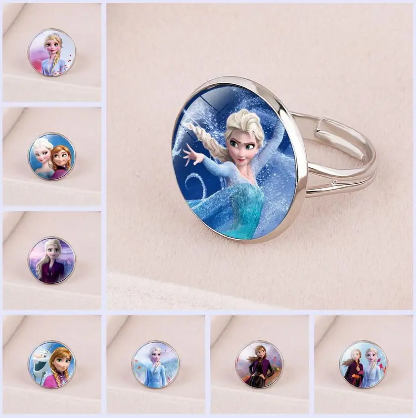 Disney кукла Анна и Эльза из мультфильма Холодное сердце Регулируемые кольца 18 мм