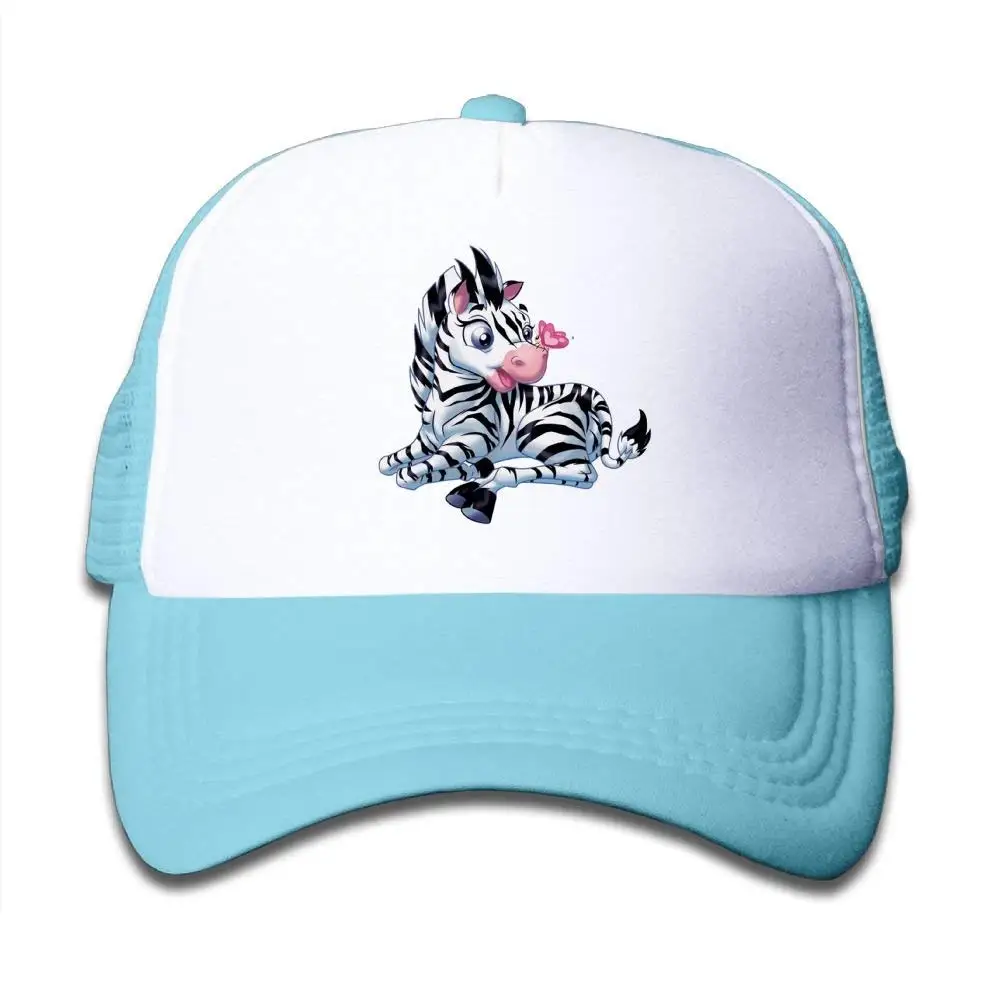 Сетчатая бейсболка Snapback hats Милая Зебра мальчик-девочка, небесно-голубой, один размер