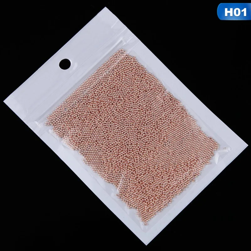 0.8mm-3mm 3d Metal Micro Beads Stainless Steel Nails Art Caviar Beads For Nail Gold Silver Nail Beads Decorations Studs