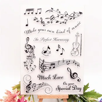 

15x21cm Note sheet music transparent seal clear stamps silicone seal TPR roller stamps DIY scrapbook album / card production
