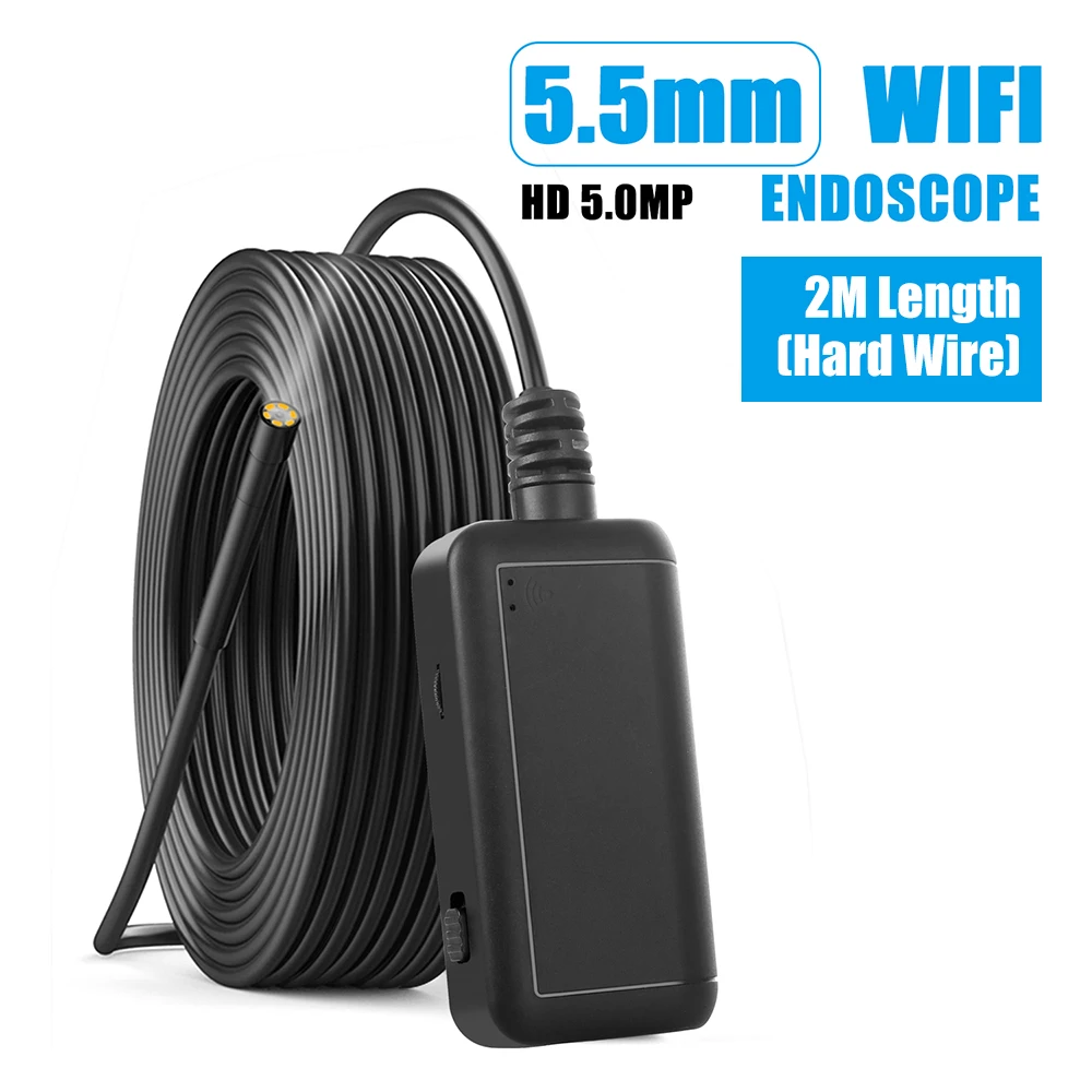 Новое поступление мини Водонепроницаемый Жесткий проверка кабеля HD 5MP камера 5,5 мм USB эндоскоп бороскоп 6 светодиодный свет для Android и IOS