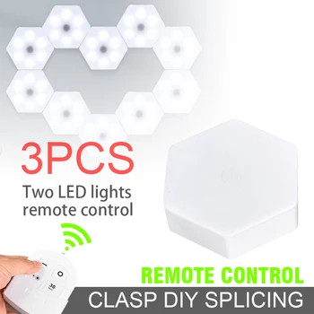

2pcs 6 LED Wireless Night Light + Remote Control with Touch Switch and 2 Modes Light Support 360° Clasp DIY Splicing for Cabinet