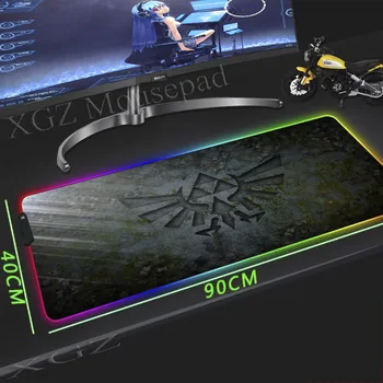 

XGZ Large RGB Gaming Mouse Pad Black Lock Edge Anime Movie Logo Computer Desk Mat Speed Rubber Stripe Non-slip