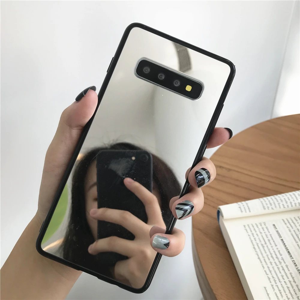 Black Bumper Mirror Plating Silicone TPU Case For Samsung Galaxy S10 S10E S9 S8 A10 A20 A30 A50 A70 M10 Cover Soft Phone Cases |