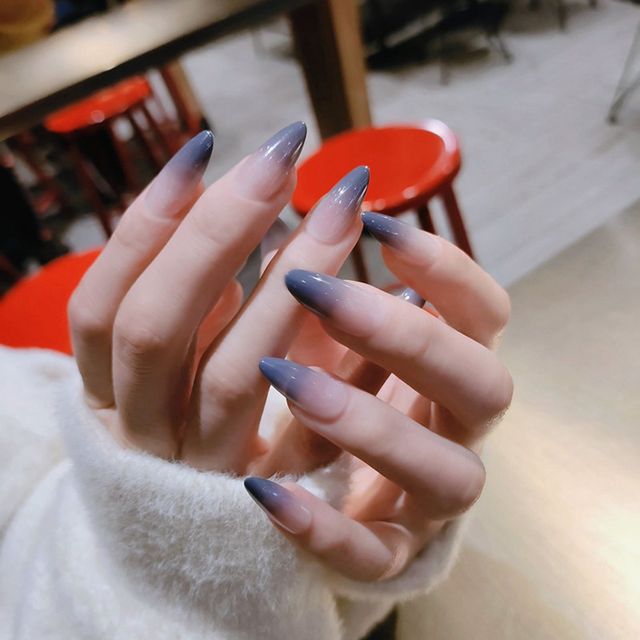 Artificial False Nails with Glue Milk Tea Gradients Long Stiletto Designs Manicure Art Patch Tips Fake Nails Press on Nail