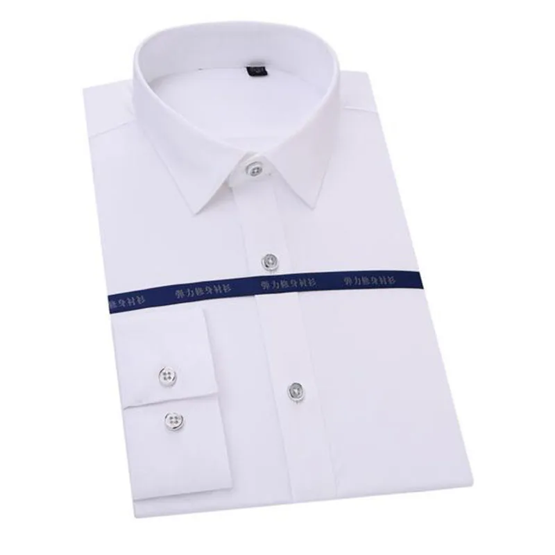 Деловое мужское платье однобортные рубашки Camisa, квадратный воротник не нуждается в глажке бамбуковое волокно эластичная рубашка весенняя одежда