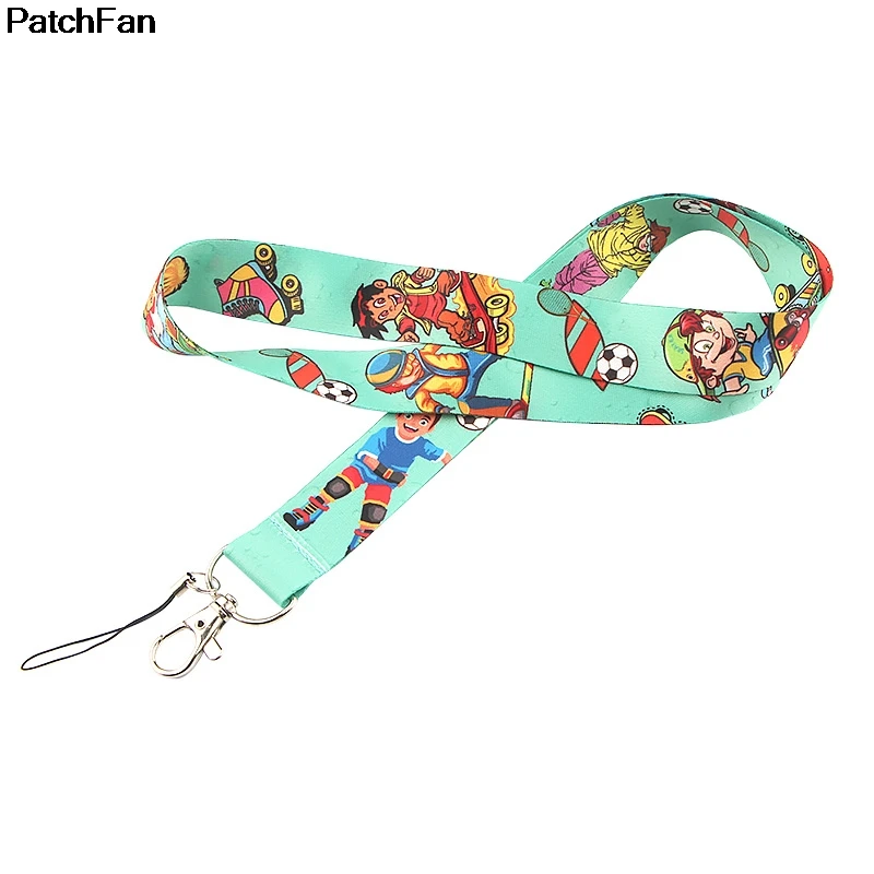 Patchfan в спортивном стиле Мультяшные шнурки шеи ремешки для телефонов, ключей шарик держатели идентификационных карт брелок лямки A2513