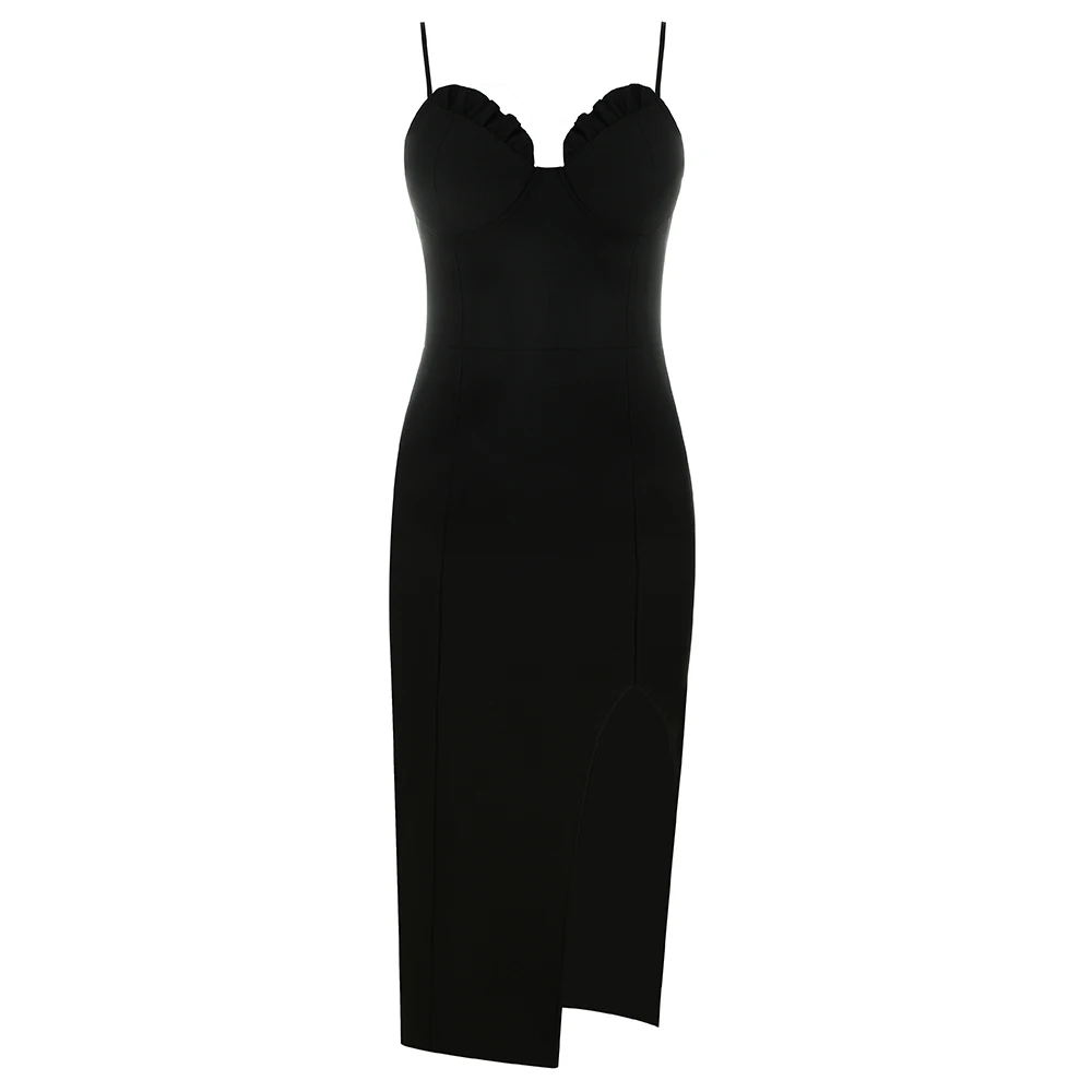 Новое Бандажное платье для женщин Vestidos Verano новое летнее черное платье с v-образным Вырезом На Бретельках Вечернее платье в стиле знаменитостей цельное
