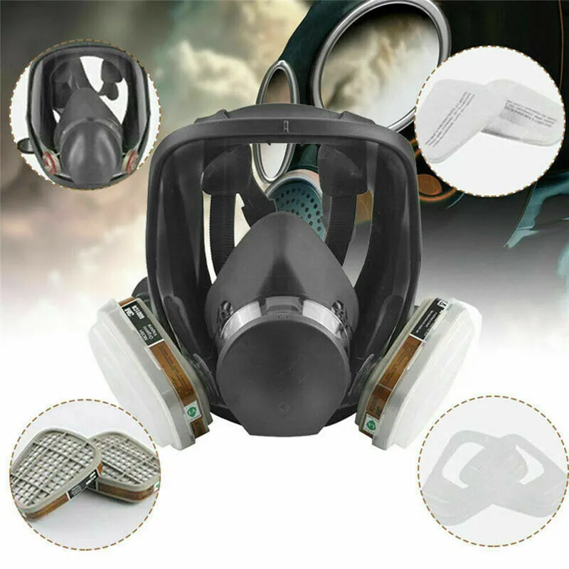 

Full Face Gas Mask 6800 Industrial Painting Spraying ffp3 Respirator Facepiece Reusable Filter 7 In 1 PM2.5 anti fog Dust Masks