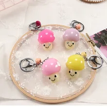 Блестящие гриб колокольчик-брелок творческие подарки Сумки из натуральной кожи подвеска автомобиль кольцо для ключей пары кулон активности подарков