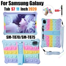 Coque à bulles en Silicone avec support, antichoc, pour Samsung Galaxy Tab S7 SM T870/T875/T878 