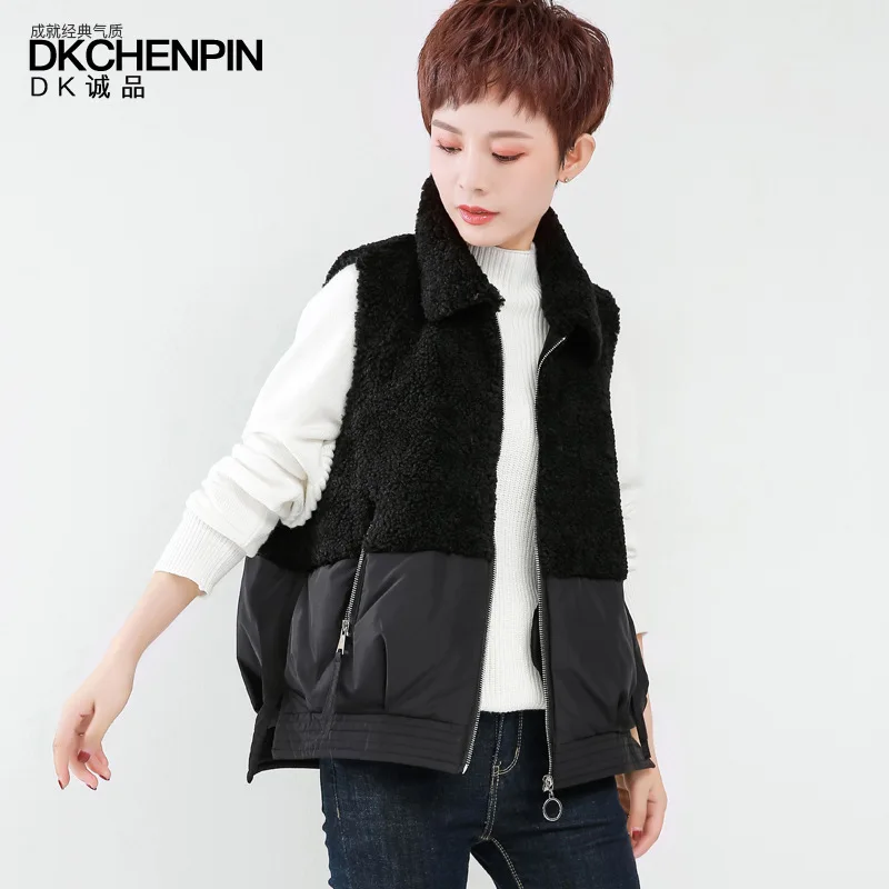 

Short Cotton Vest Women's Autumn And Winter 2019 New Style Korean-style fang yang gao Velvet Jacket Loose Outer Wear Waistcoat V