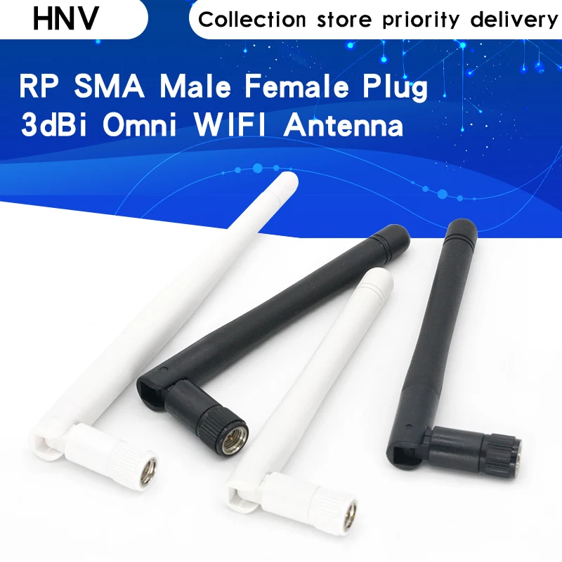 Антенна Wi-Fi HNV 2 4 ГГц 3dBi Omni с коннектором RP SMA папа мама для беспроводного