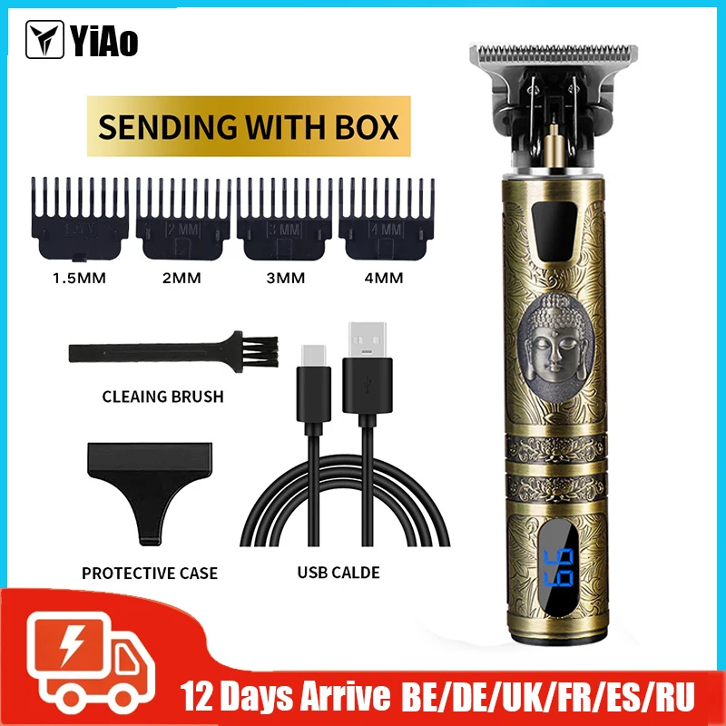 Retro Electric Hair Clipper USB Rechargeable for Men Barber Safety Razor Beard Shaving Trimmer T9 Cutting Machine | Красота и