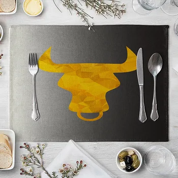 

Animal Gold Silhouette Table Placemat European Style Dining Table Cushion Kitchen Supplies Western-style Placemat Coasters
