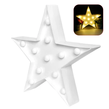 

LED Night Light Star Shape LED Marquee Sign Plastic Marquee Lighting Letters Light Home Decorations Christmas
