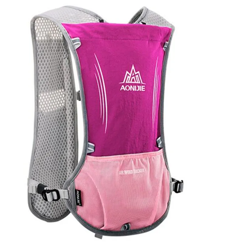Для женщин и мужчин легкий рюкзак для бега на открытом воздухе спортивный Трейл гоночный марафон Пешие прогулки фитнес сумка гидратационный жилет пакет - Цвет: Rose Red