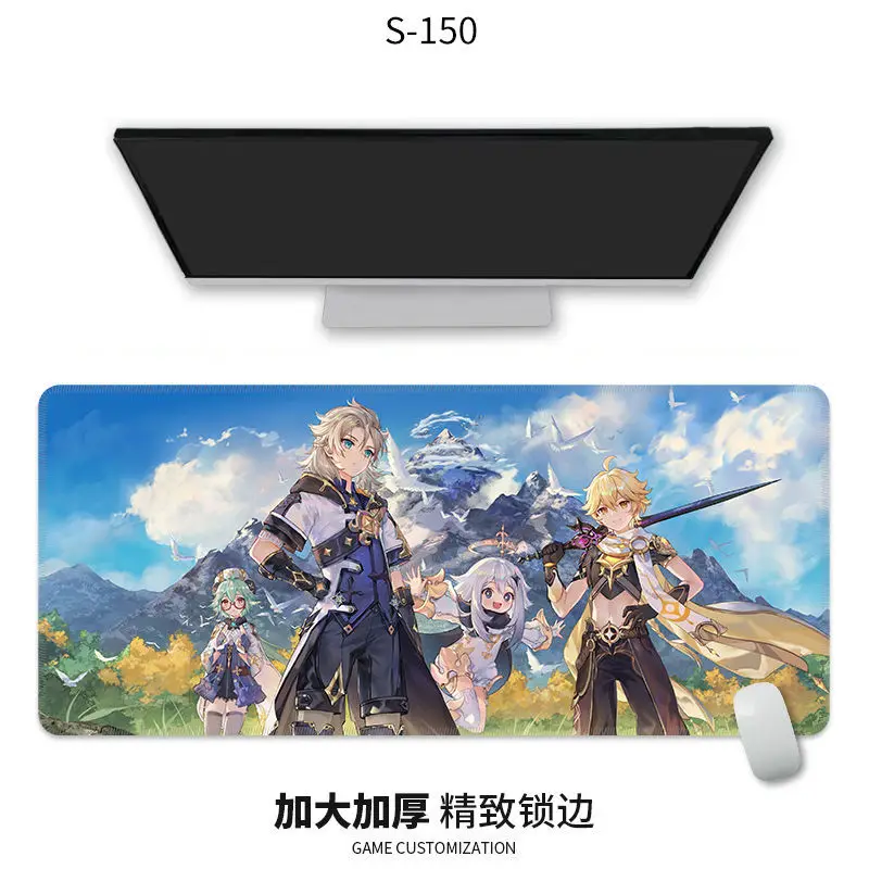 90*40cm Genshin Impact Mouse Pad large size Game Mousepad Gaming Keyboard Table Mat Natural Rubber Office Decoration Mouse Mat genshin impact e sports game mousepad large computer desk pad student writing deskmat desktop keyboard pad animation