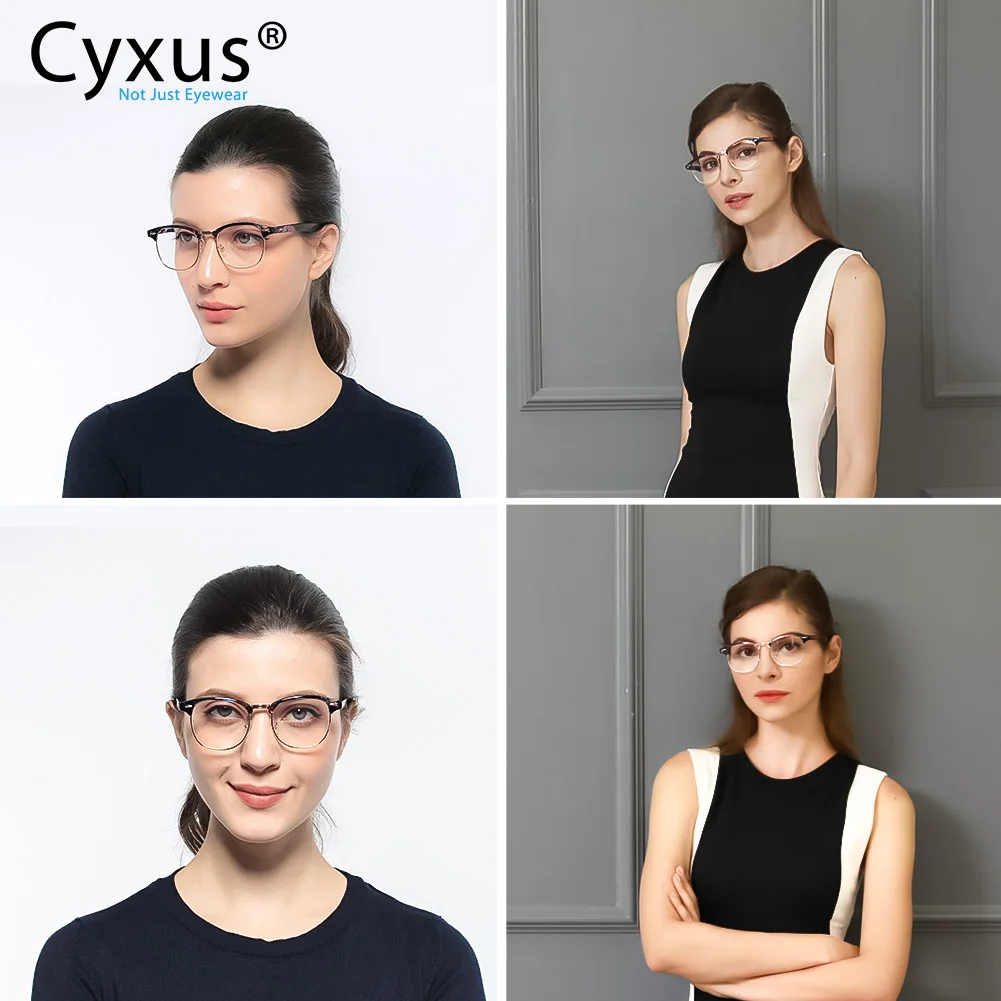Cyxus полуоправы Browline синий светильник блокирующие компьютерные очки для защиты глаз УФ, для мужчин/женщин 8056
