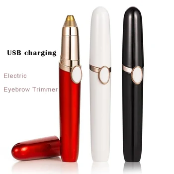 

USB charging Electric Eyebrow Trimmer Makeup Painless Eye Brow Epilator Mini Shaver Razor Portable Facial Hair Remover for Women