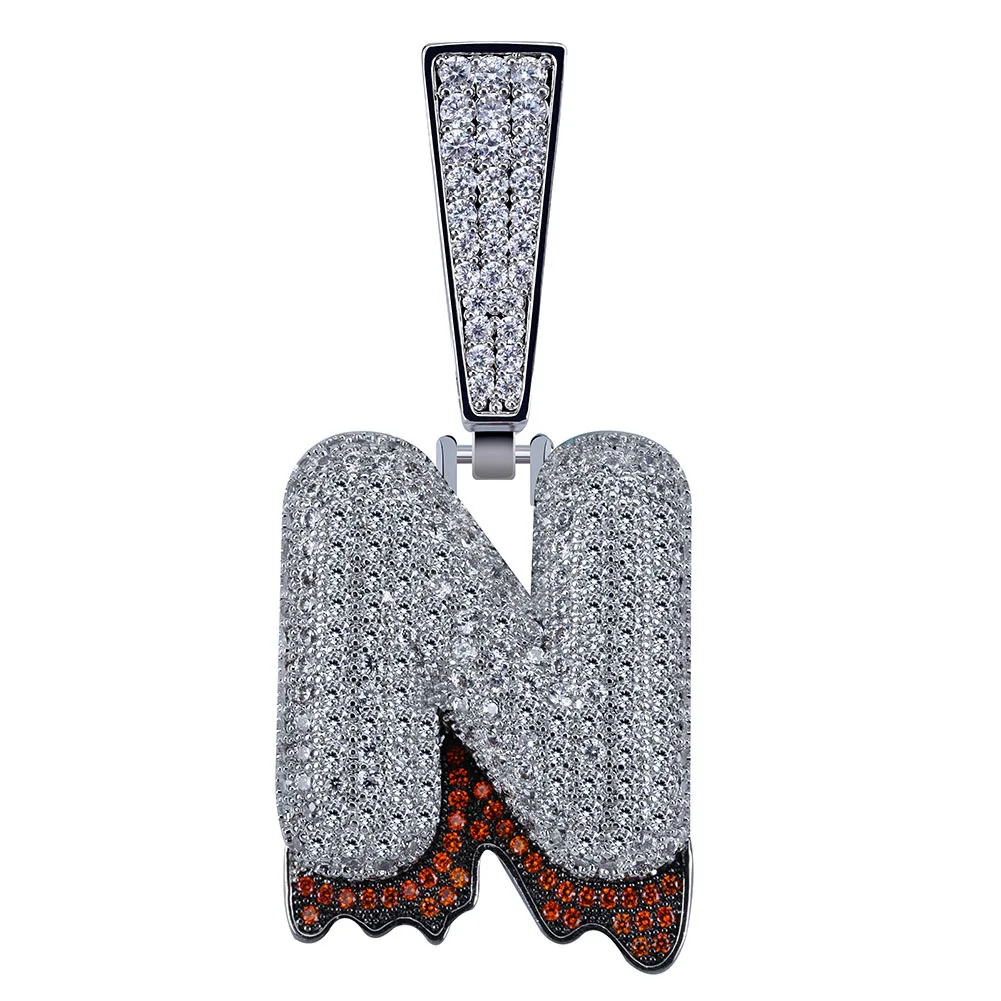 Cross Border Europe And America Cool Lettered Accessories Necklace Micro Zircon Large Lettered Large Buckle Hip Hop Pendant