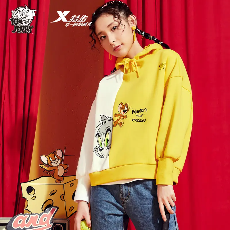 

Xtep Harajuku Hoodies Cat Tom Mouse Jerry Hooded Tops Women's Sweatshirt Long-sleeved Winter Tops Women Hoodies 980128930419