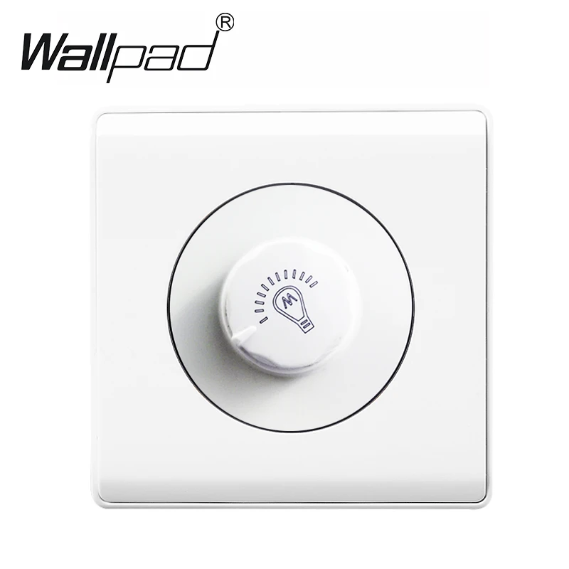 White Glass Dimmer Wall Switch Tempered Glass 500w 220v Wallpad Plastic