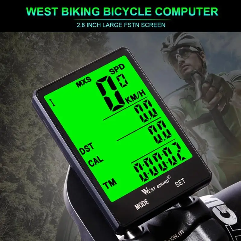 WEST BIKING велосипедный компьютер непромокаемый беспроводной проводной Спидометр Одометр