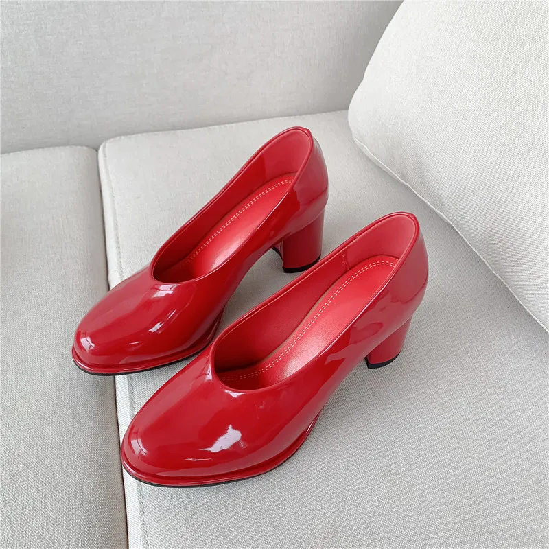 ASUMER new arrival spring autumn women pumps round toe square high heels single shoes simple party wedding shoes woman