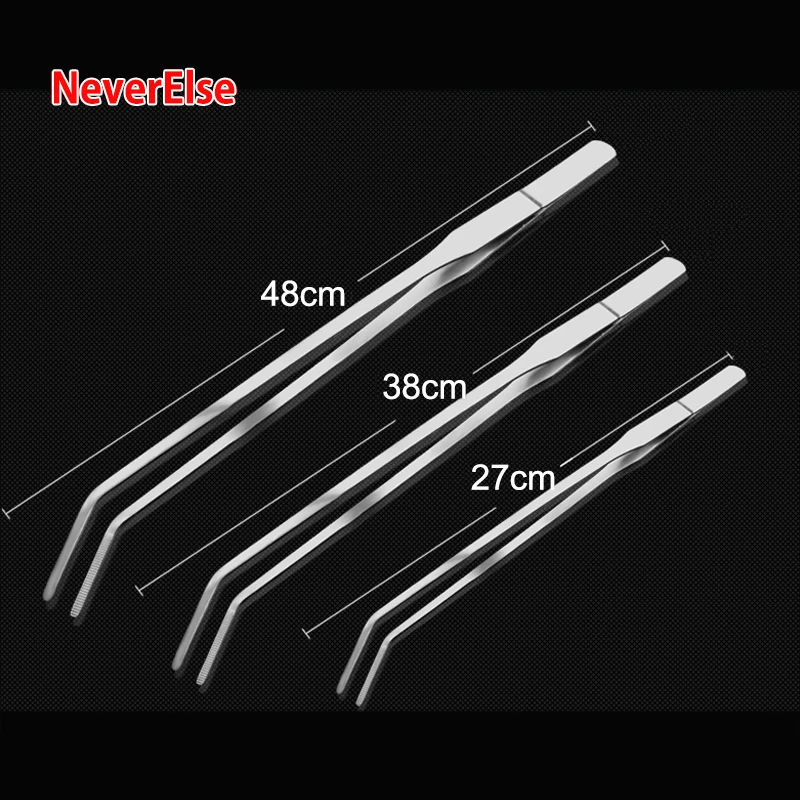 Aquarium Tank Tools Kit Fish Aquatic Plants Antiskid Long Tweezers Stainless Steel Maintenance Tool Double Elbow Non-slip | Дом и сад