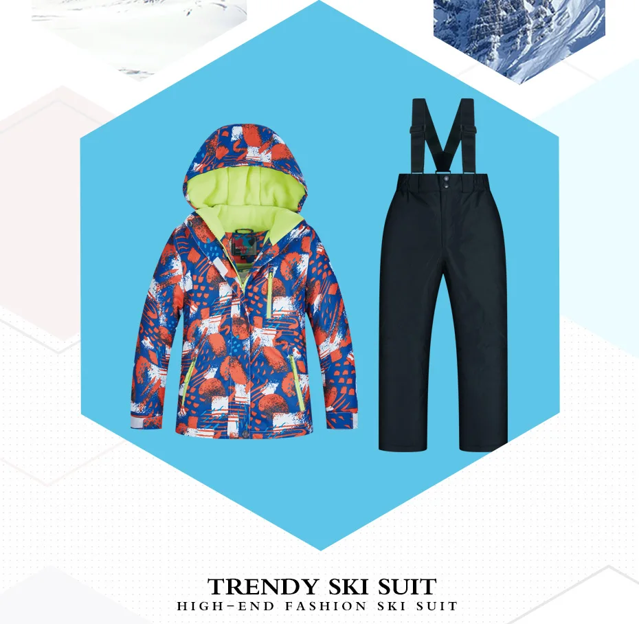 儿童滑雪服套装模板_03