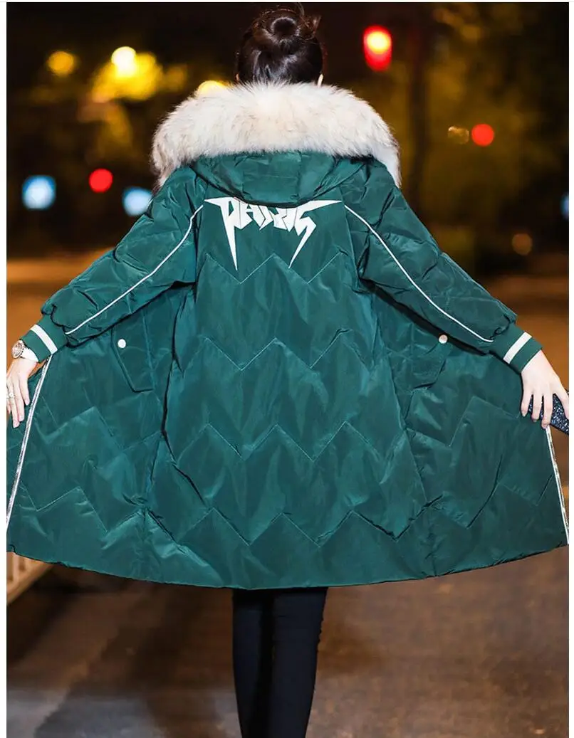 Dark green Большие размеры 3XL женские зимние куртки с капюшоном с хлопковой подкладкой женские пальто зимние длинные женские парки теплая утепленная верхняя одежда Z103 - Цвет: Dark green