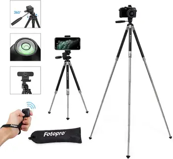 

Fotopro Phone Tripod Stand, Lightweight Travel Tripod for iPhone VKontakte with Remote Control, Aluminum Compact Camera Tripod.