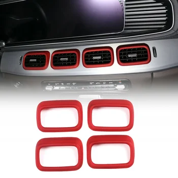 

4PCS/Set Red Center Console Air Condition Vent Cover For Benz GLE W167 GLS X16 2019 2020 Car Styling Decor Accessories