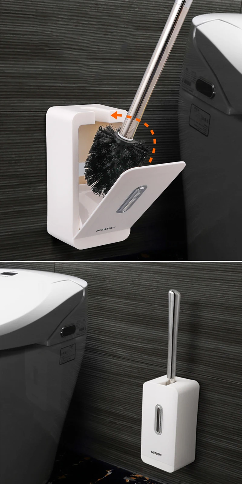 UNTIOR настенная туалетная щетка из нержавеющей стали с держателем Портативные Инструменты для уборки ванной комнаты съемные аксессуары для ванной комнаты