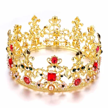 

Alloy Crystal King Queen Crown Decor Wedding Party Pageant Bridal Tiara Decoration Jewelry Components Valentine's Day Gifts