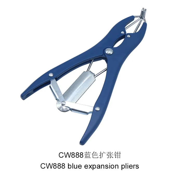 Blue pliers 1 Набор, оборудование для удаления хвоста свиньи, 1 упругие плоскогубцы+ 100 шт. упругие кольца для разведения животных, плоскогубцы для кастрации - Цвет: Blue pliers