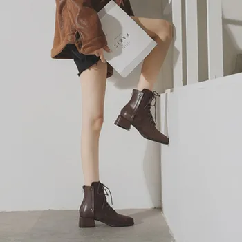 

Net red Martin boots women's new fall all style British style thick heel short boots women's winter plush short tube thin boots