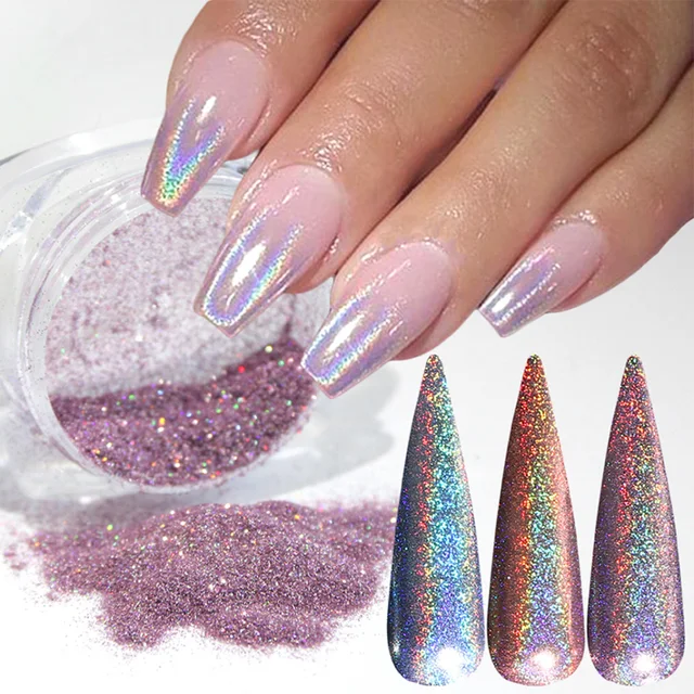 1g Paznokci Holograficzny Laser Brokatowy Kameleon Cekiny Dla Nail Art Gradient Blyszczacy Polski Manicure Chrome Pigment Pyl La1028 Tanie I Dobre Opinie