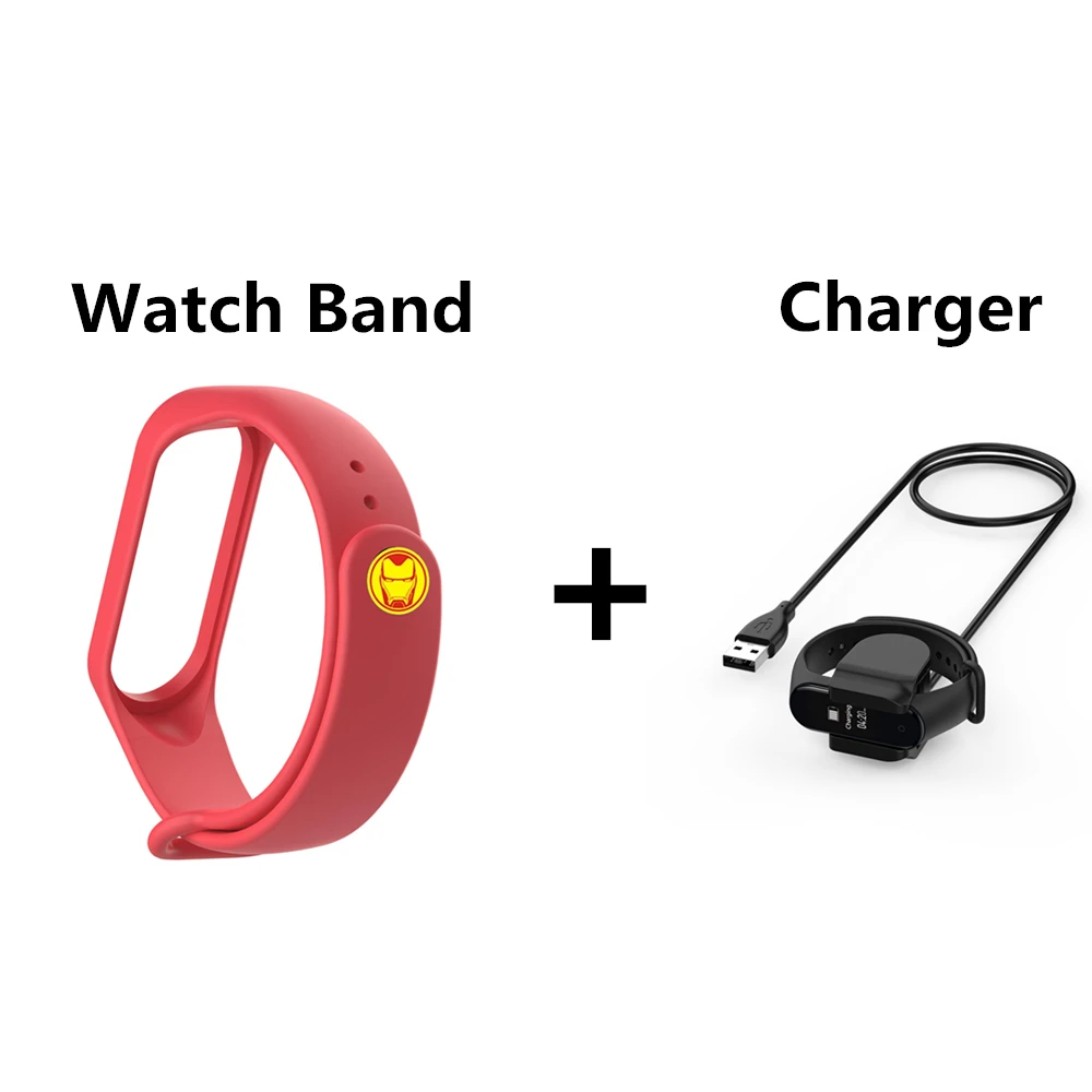 2в1 силиконовый спортивный ремешок+ 30 см USB для Xiaomi mi Band 4 3 Смарт-часы ремешок зарядное устройство кабель для передачи данных для mi Band 4 кабель питания - Цвет: Red2 package