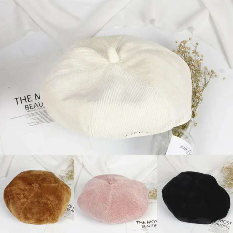 2019 Детские аксессуары Вельветовая шапочка для малышей берет Осень зима теплые