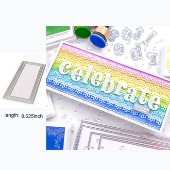 

Background Slim Essentials Rectangle stripes Metal Cutting Dies For Christmas Card DIY Scrapbooking Cards Making