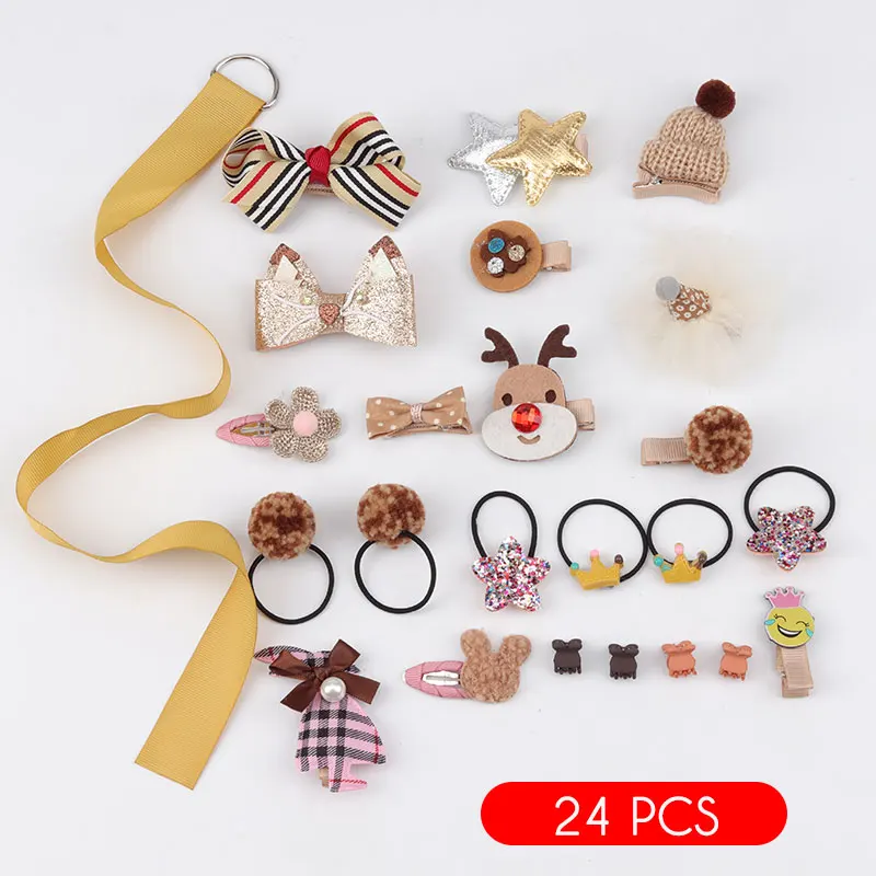 Children's hair accessories set baby hairpin rubber band girl birthday holiday gift cartoon hair accessories grab clip