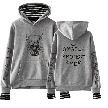 

All-match Brand Designer Two Piece Hoodies Women Lil Peep ANGELS PROTECT ME Sweatshirt NewHigh Quality Pullover Hoodies Sudadera