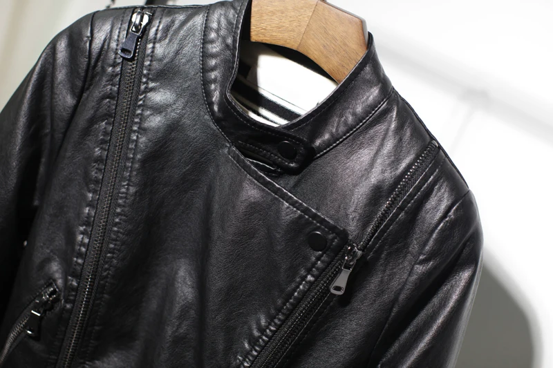 Gplus Асимметричная кожаная куртка на молнии Женская байкерская куртка на молнии размера плюс черная серая искусственная кожа пальто Leren Jas Dames