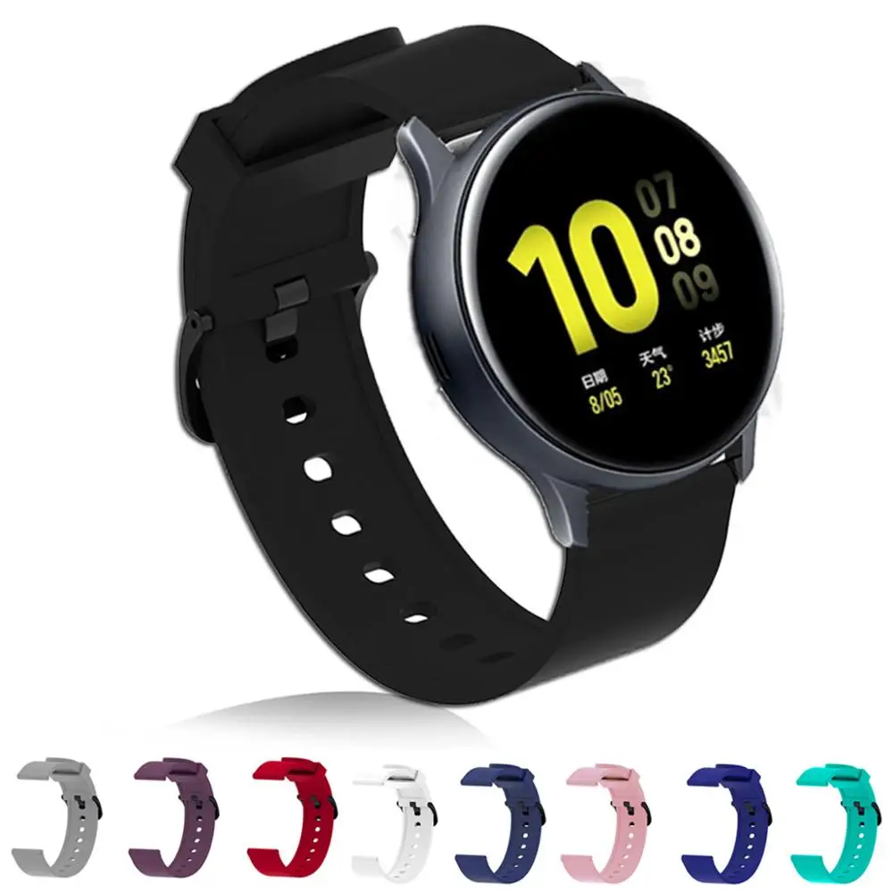 Ремешок силиконовый для Samsung galaxy watch Active 2 40 мм 44 браслет наручных часов 20 Galaxy 42 Gear S2