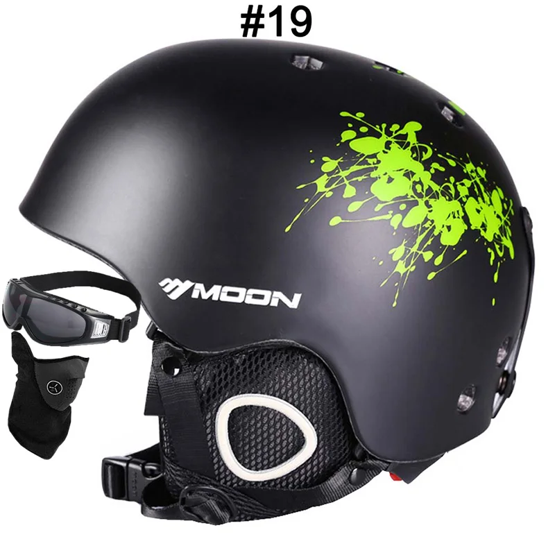 MOON лыжный шлем дышащий Сверхлегкий лыжный шлем 28 цветов CE сертификация сноуборд/скейтборд шлем - Цвет: 19 Green Ink